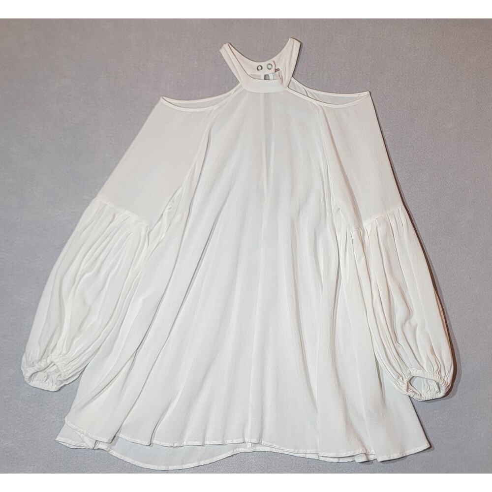 Free People Drift Away Cold Shoulder Mini Dress White Medium